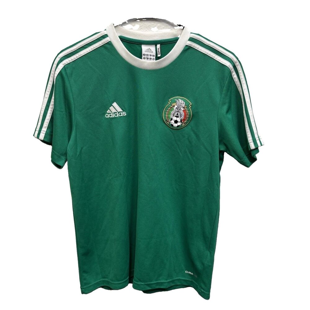 adidas Mexico National Team Climalite Soccer Jersey Green White Jared borgetti S